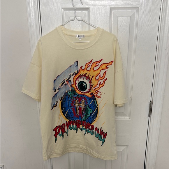 Cream Graphic Men's T-Shirt - Picture 1 of 4